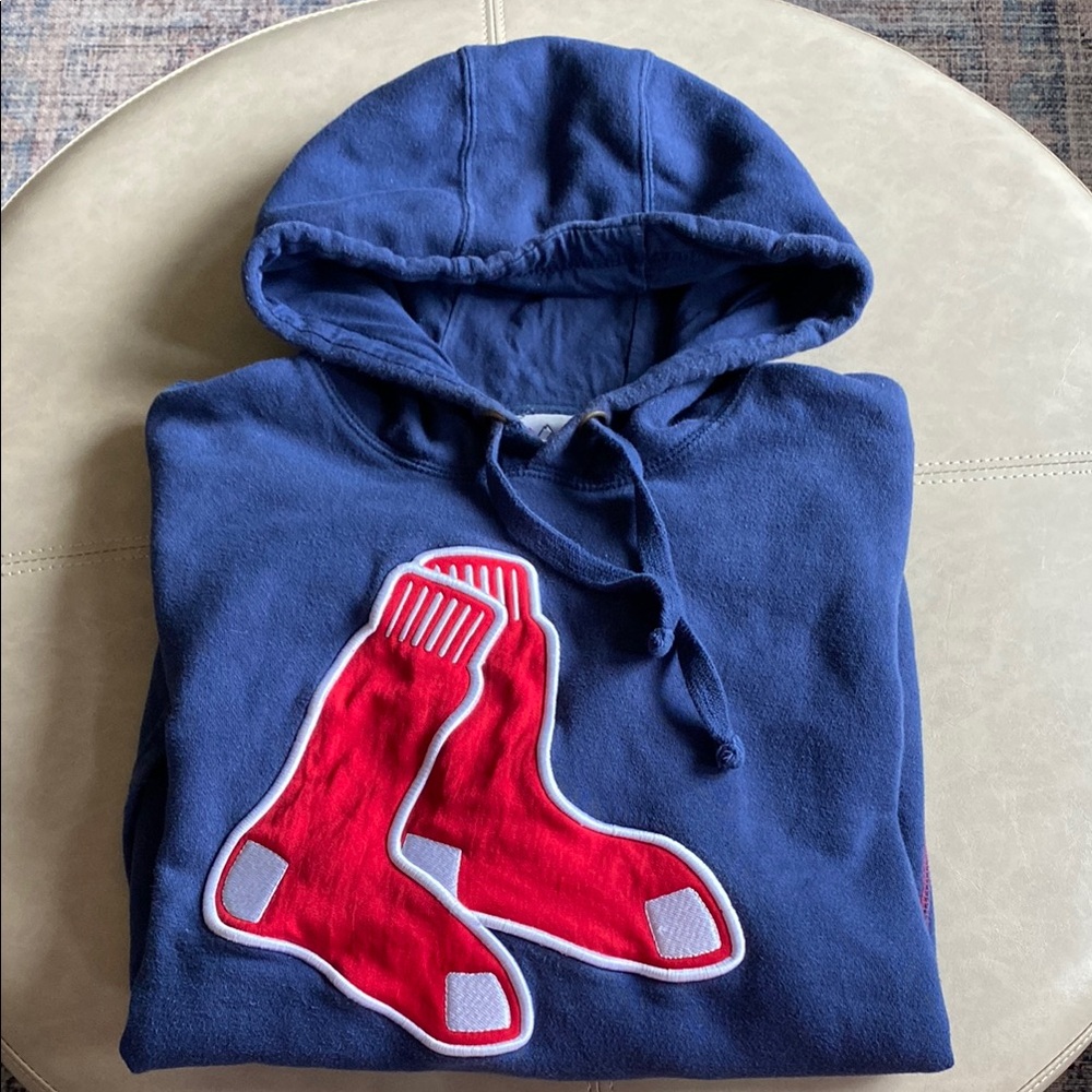Blue Hoodie with Red Socks Logo - Picture 2 of 7